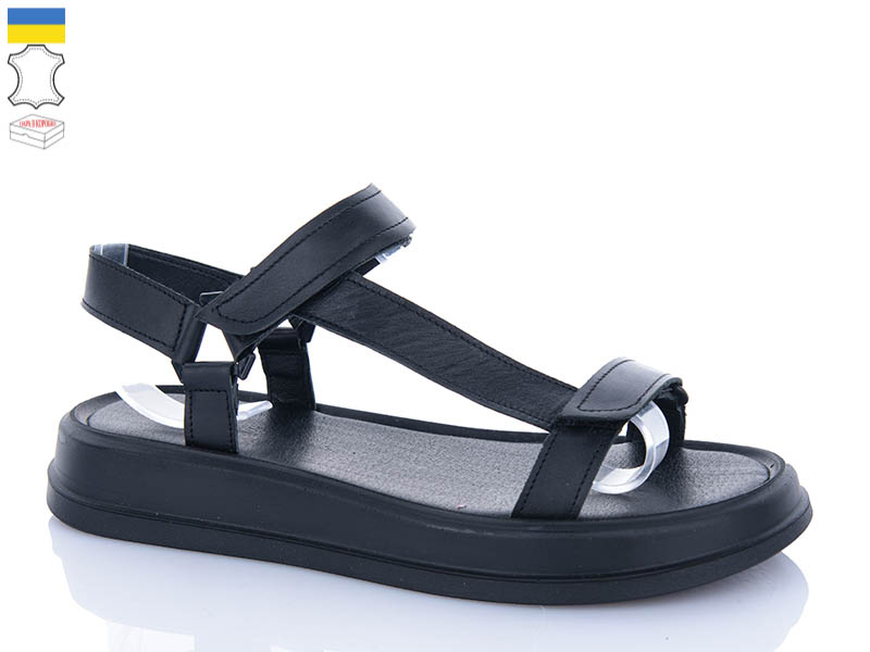 Босоножки Garti (36-40) 0110 чорна шкіра (лето)