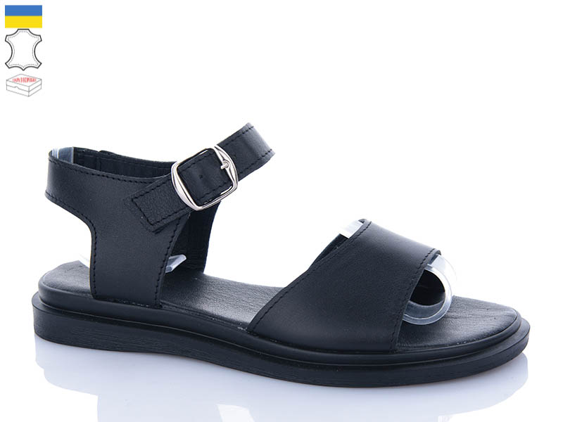 Босоножки Garti (36-40) 140 чорна шкіра (лето)