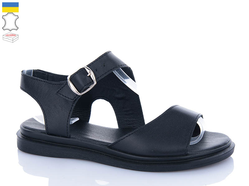 Босоножки Garti (36-40) 138 чорна шкіра (лето)