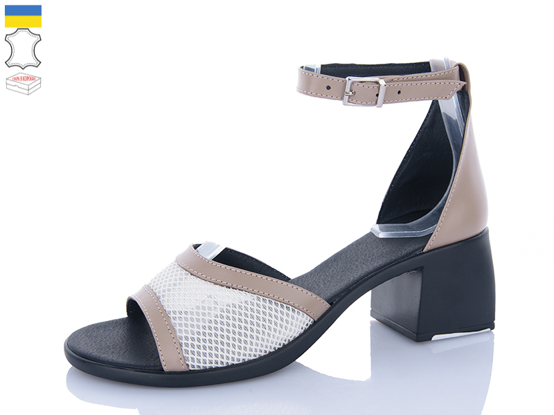 Босоножки Sali (36-41) 1125 капучино чор-п. (лето)
