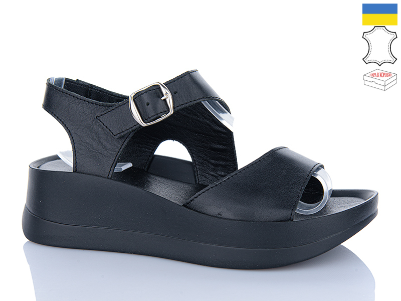 Босоножки Garti (36-40) 2138 чорний шкіра (лето)