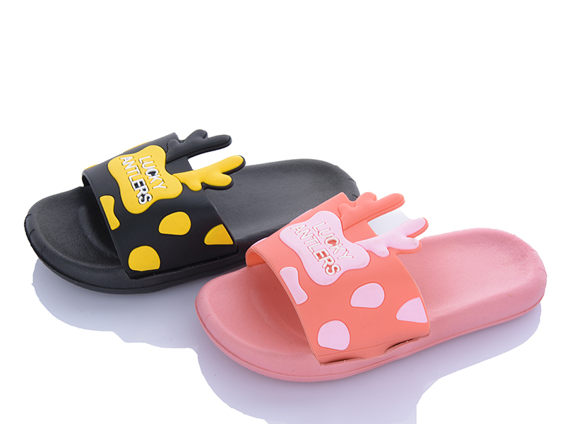 Шлепанцы JIBUKANG (24-29) S758 black-pink mix (лето)