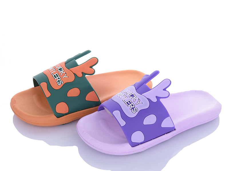 Шлепанцы JIBUKANG (30-35) S759 lilac-orange mix (лето)