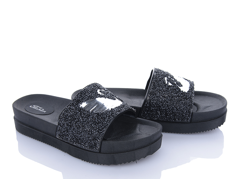 Шлепанцы Super Gear (36-41) B752 black (лето)