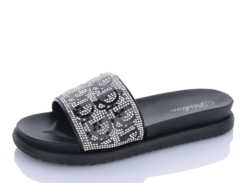 Шлепанцы Super Gear (36-41) C888 black (лето)