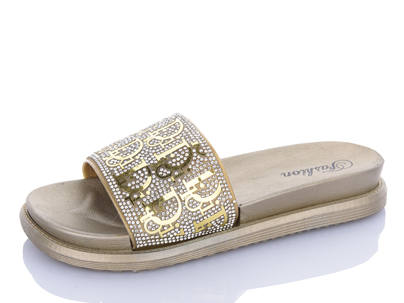 Шлепанцы Super Gear (36-41) C888 gold (лето)