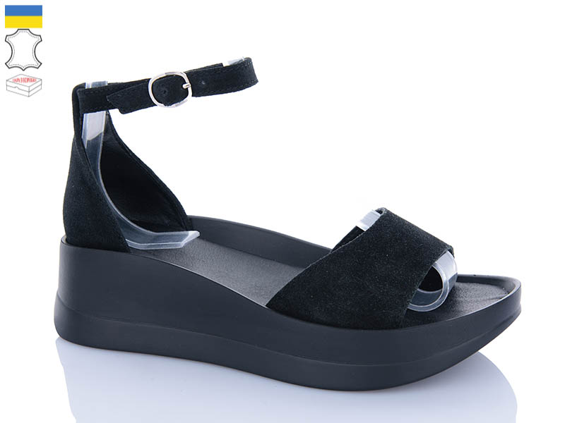 Босоножки Garti (36-40) 0199 чорний замш (лето)