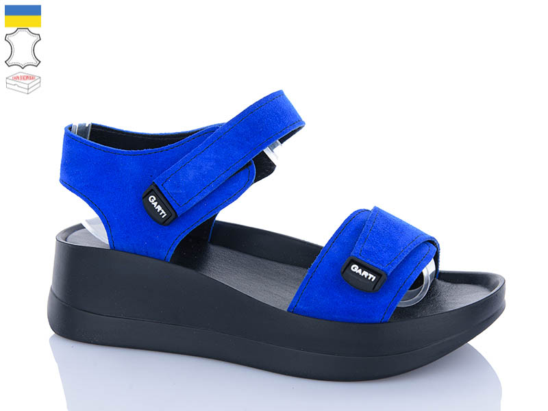Босоножки Garti (36-40) 0196 синій замш (лето)