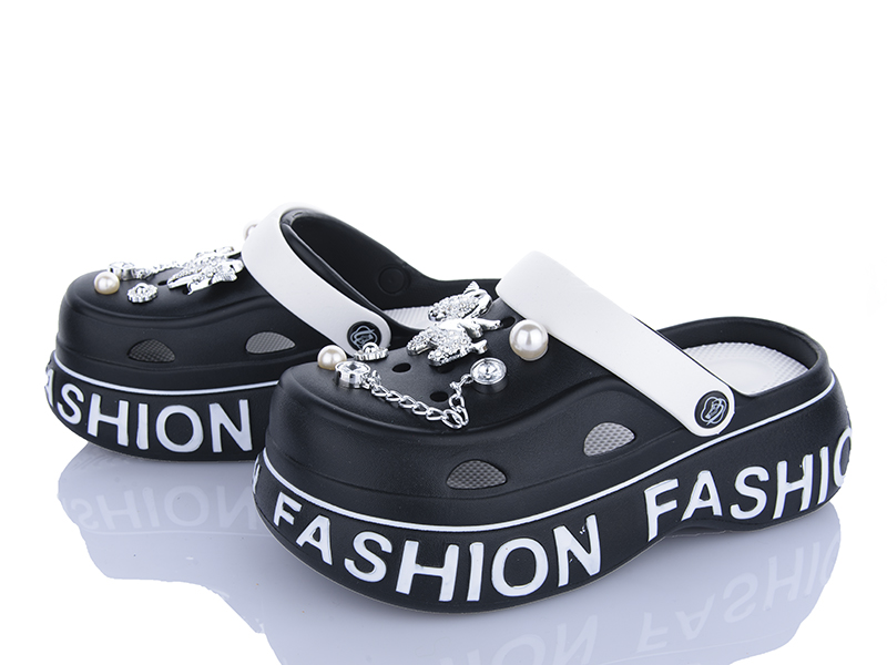 Кроксы Lion-Lu (35-40) 8890 black (лето)
