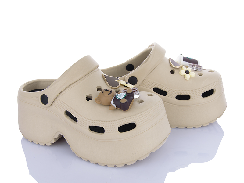 Кроксы Lion-Lu (36-41) 8895 beige (лето)