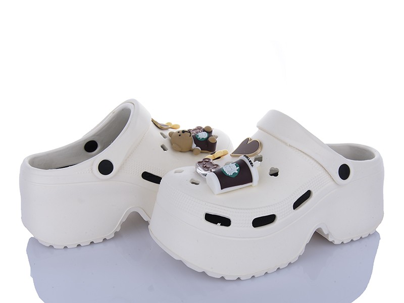 Кроксы Lion-Lu (36-41) 8895 white (лето)