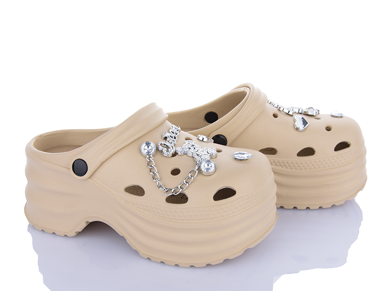 Кроксы Lion-Lu (36-41) 8897 beige (лето)