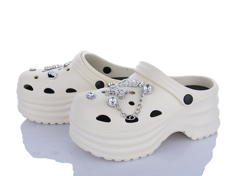 Кроксы Lion-Lu (36-41) 8897 white (лето)