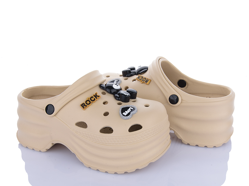 Кроксы Lion-Lu (36-41) 8898 beige (лето)