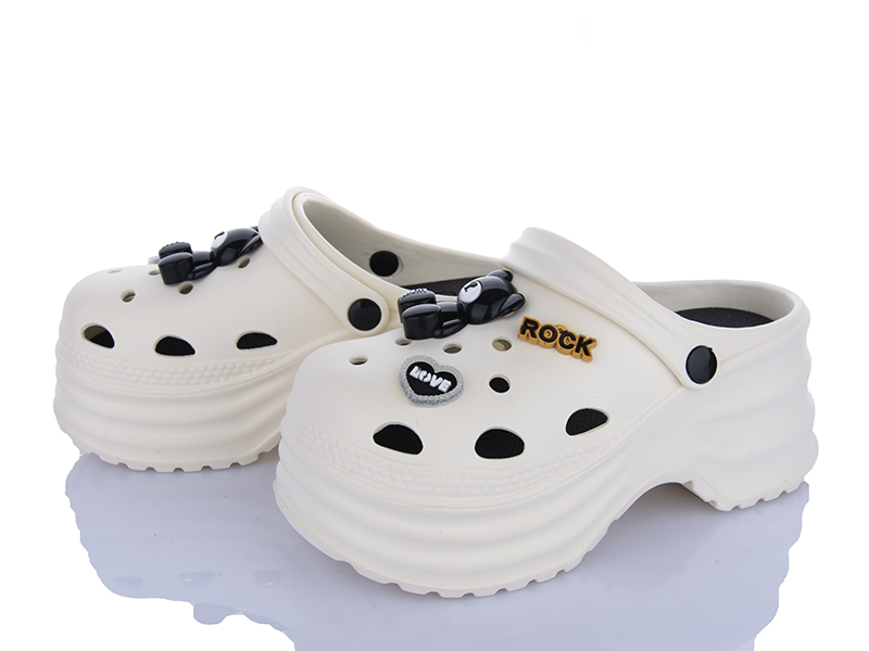 Кроксы Lion-Lu (36-41) 8898 white (лето)