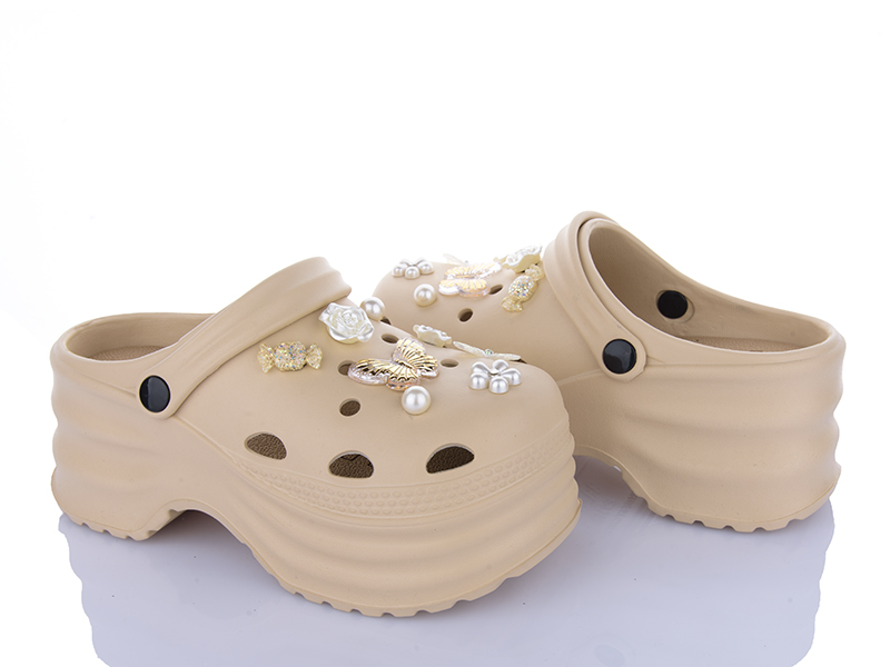 Кроксы Lion-Lu (36-41) 8899 beige (лето)