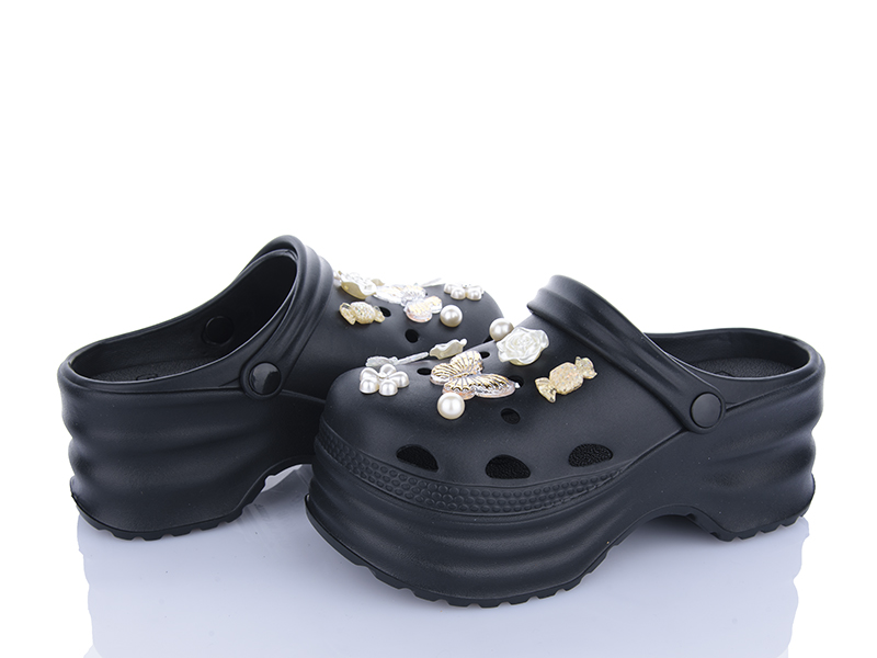 Кроксы Lion-Lu (36-41) 8899 black (лето)