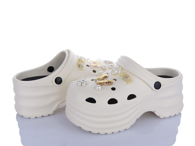 Кроксы Lion-Lu (36-41) 8899 white (лето)