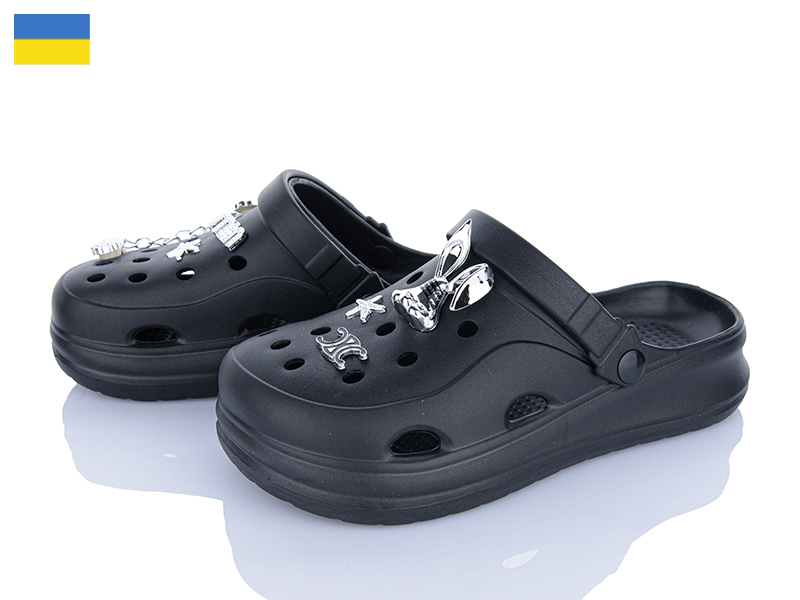 Кроксы Inblu (37-41) F651 чорний (лето)