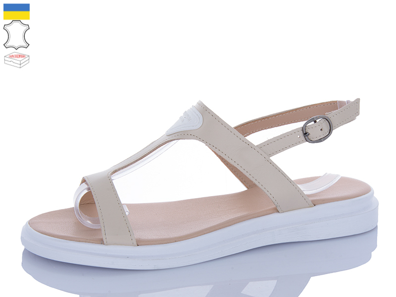 Босоножки Sali (36-40) 1109 бежевий біл-п. (лето)