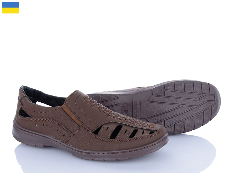 Туфли Kindzer (40-45) Yulius N62 коричневий (лето)