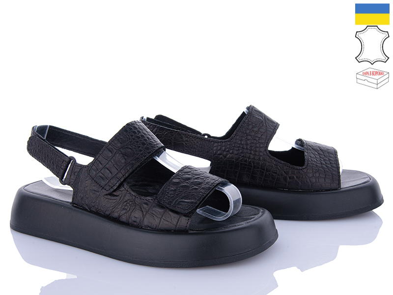 Босоножки A.N.I.One (36-40) 4077-59G чорний шкіра (лето)