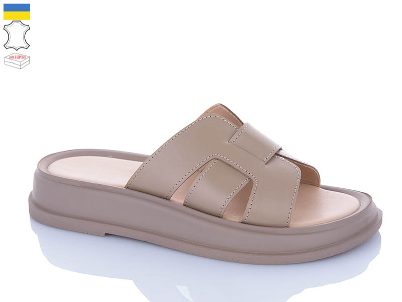 Шлепанцы Sali (36-40) 518 капучино кап-п. (лето)