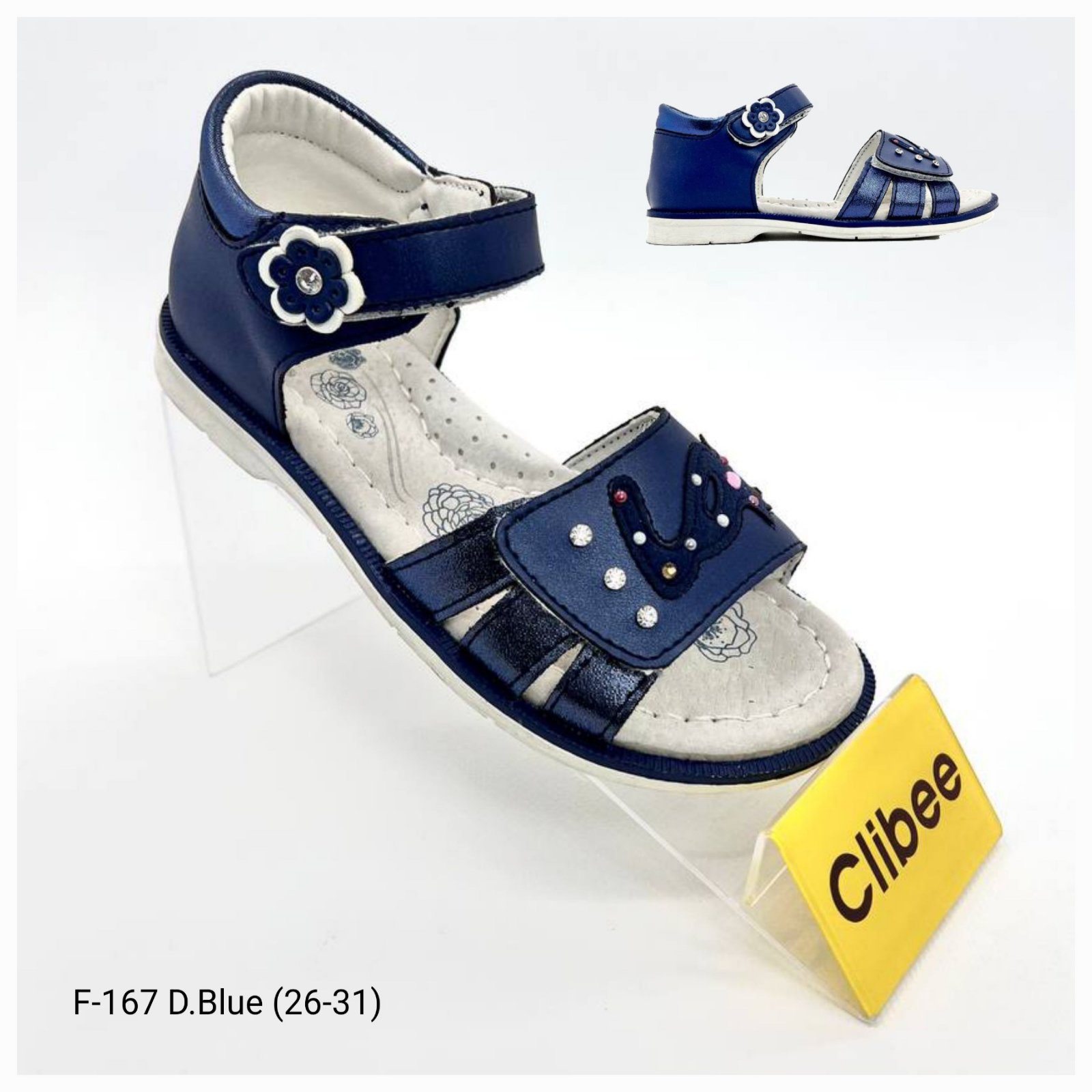 Босоножки DvaClibee (26-31) Apa-F167 d.blue (лето)