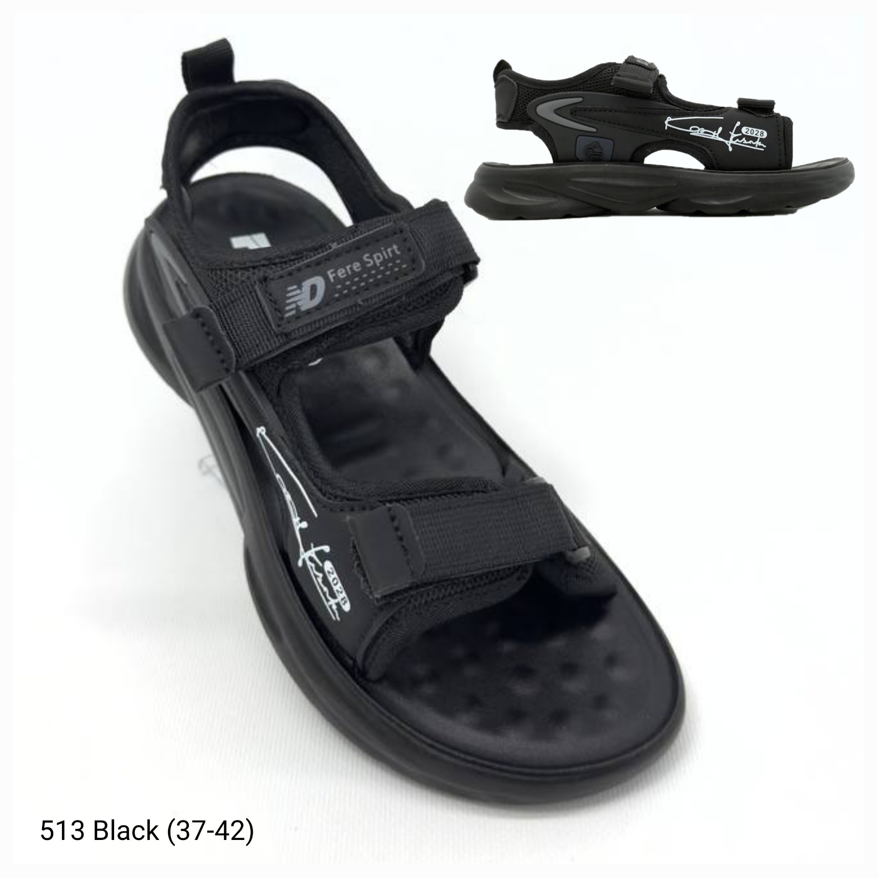Босоножки DvaClibee (37-42) Apa-513 black (лето)