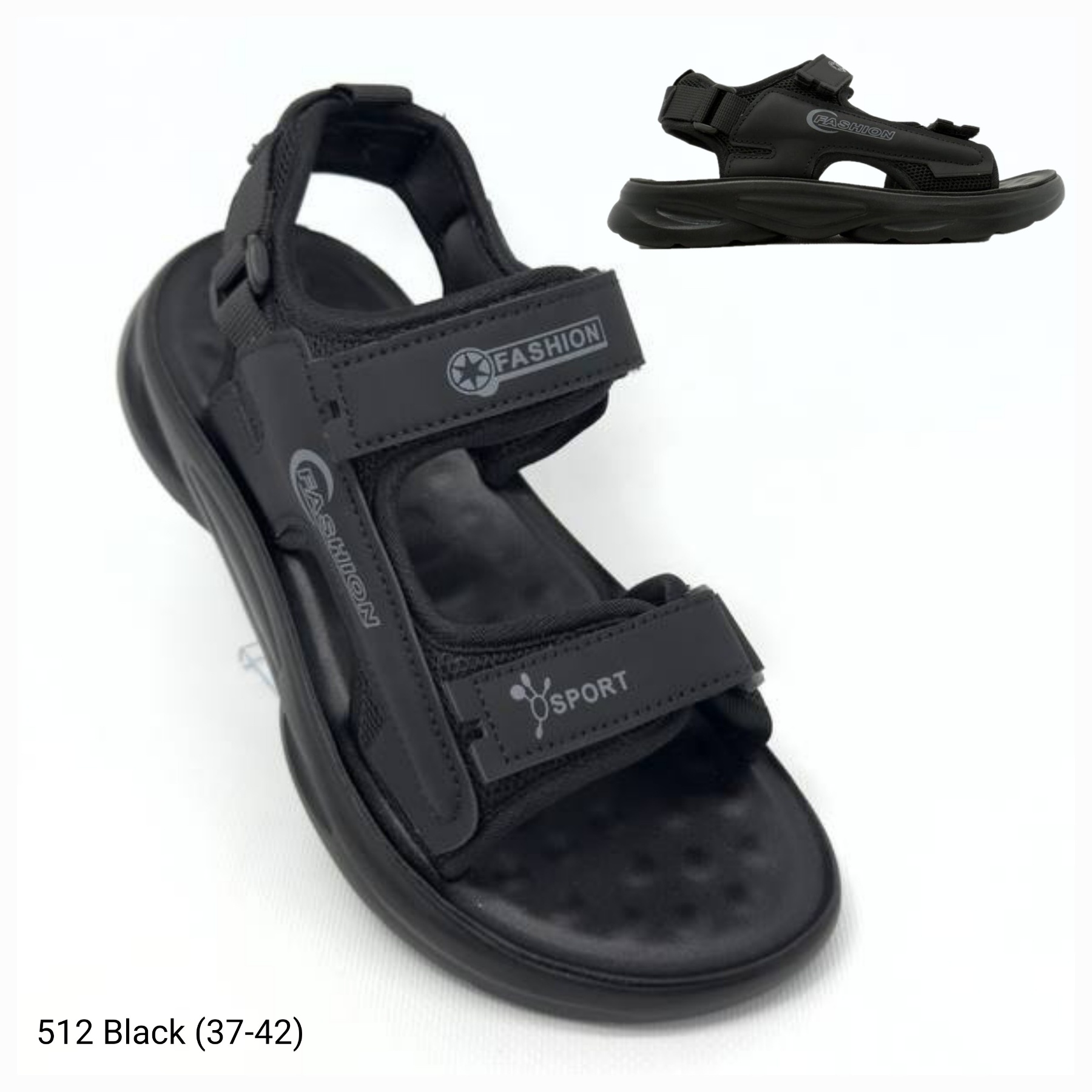 Босоножки DvaClibee (37-42) Apa-512 black (лето)
