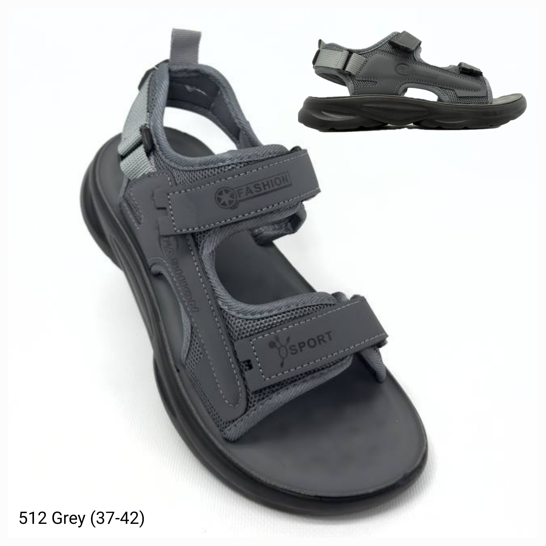 Босоножки DvaClibee (37-42) Apa-512 grey (лето)