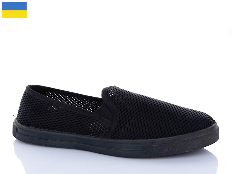 Слипоны Успіх (40-45) Krok C3 чорний (лето)