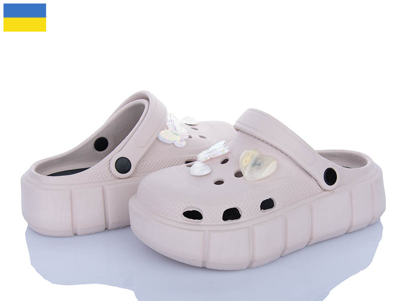 Кроксы Roks (36-40) 152-9003 бежевий (лето)