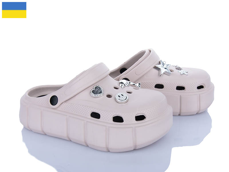Кроксы Roks (36-40) 152-9015 бежевий (лето)