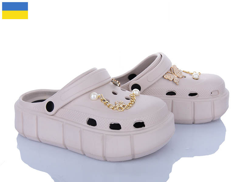 Кроксы Roks (36-40) 152-9018 бежевий (лето)