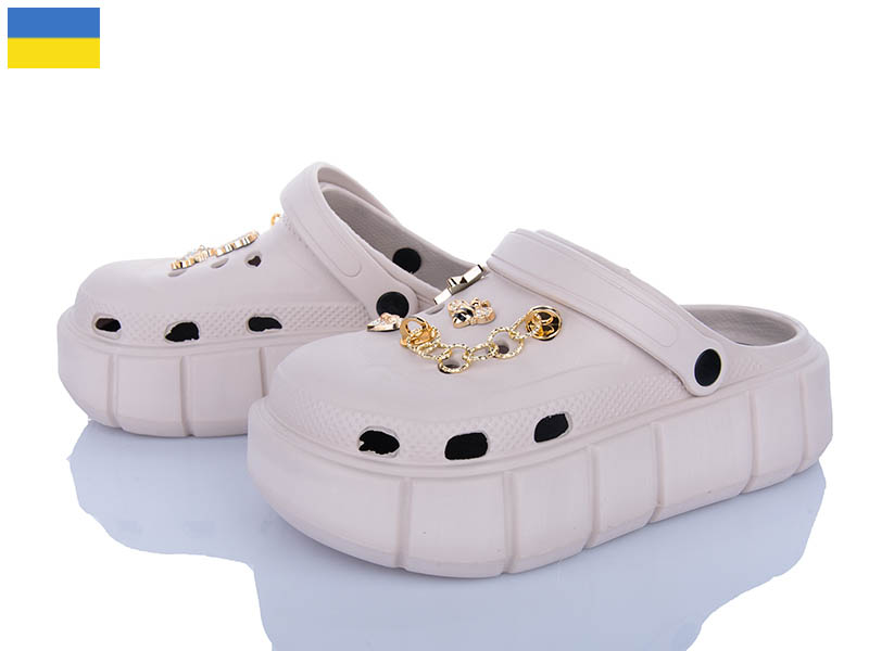 Кроксы Roks (36-40) 152-9019 бежевий (лето)