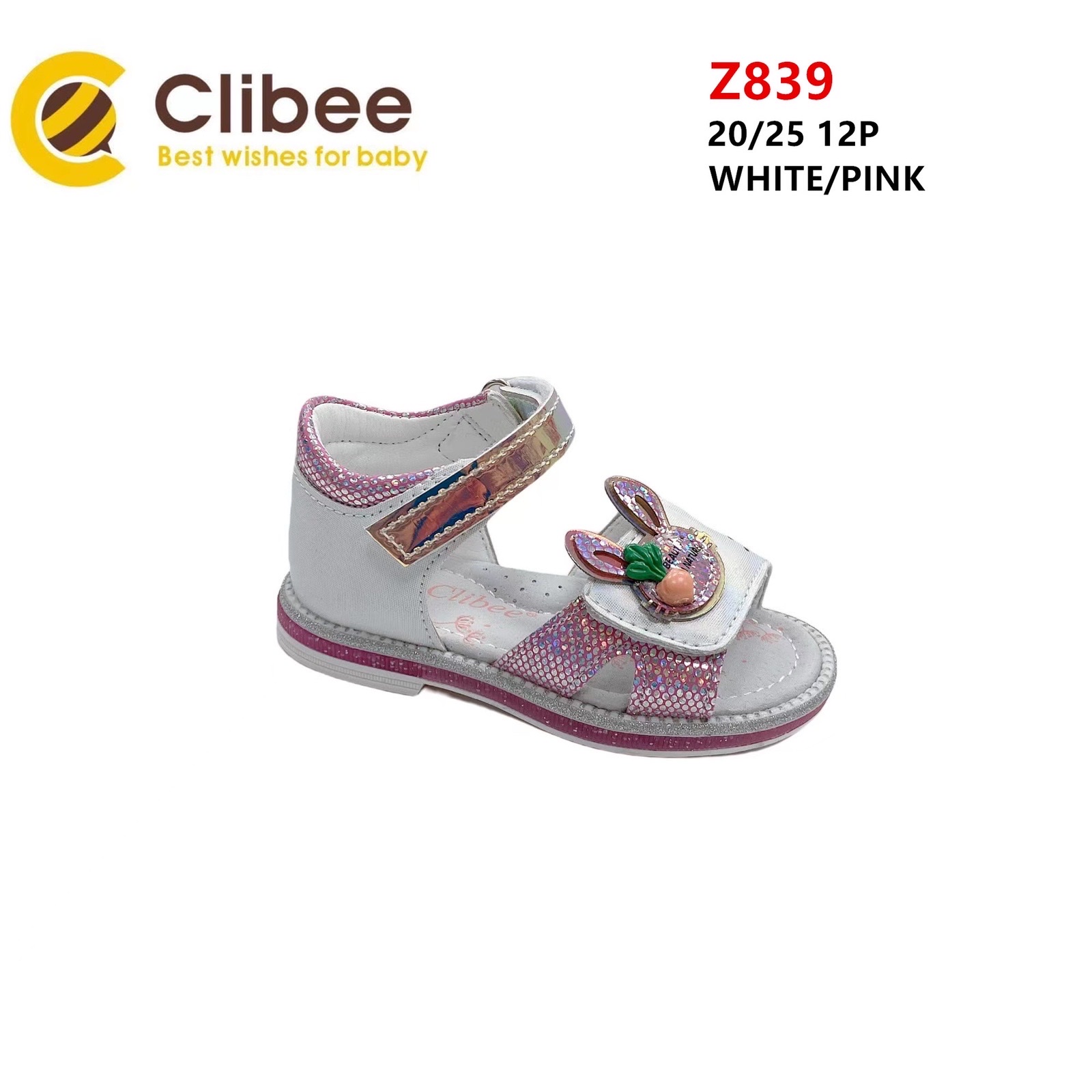 Босоножки DvaClibee (20-25) LD-Z839 white-pink (лето)