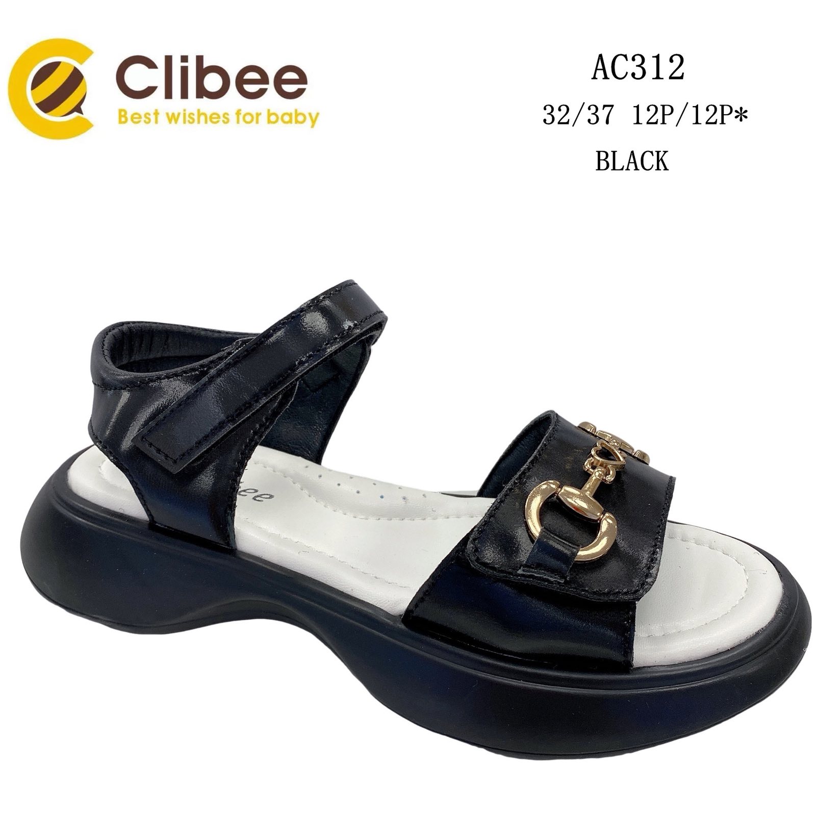Босоножки DvaClibee (32-37) LD-AC312 black (лето)