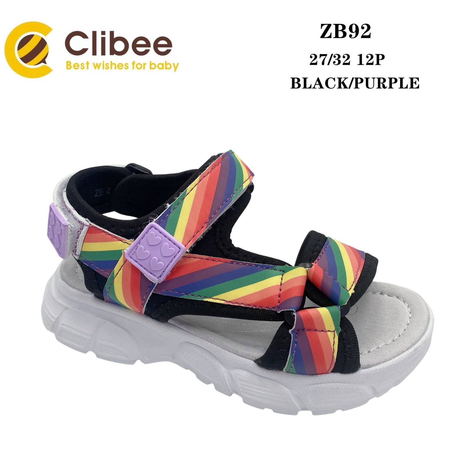 Босоножки DvaClibee (27-32) LD-ZB92 black-purple (лето)