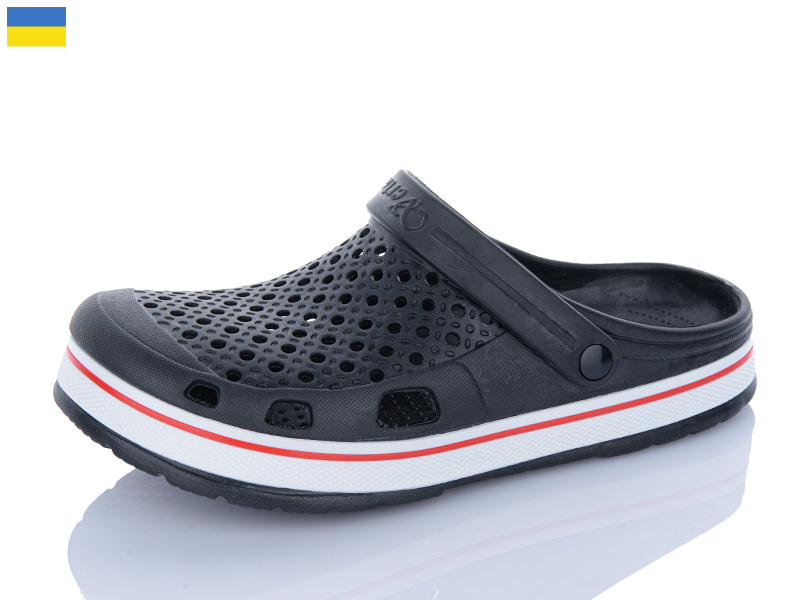 Кроксы ALEX M&L (41-46) ML51 чорний-червоний (лето)