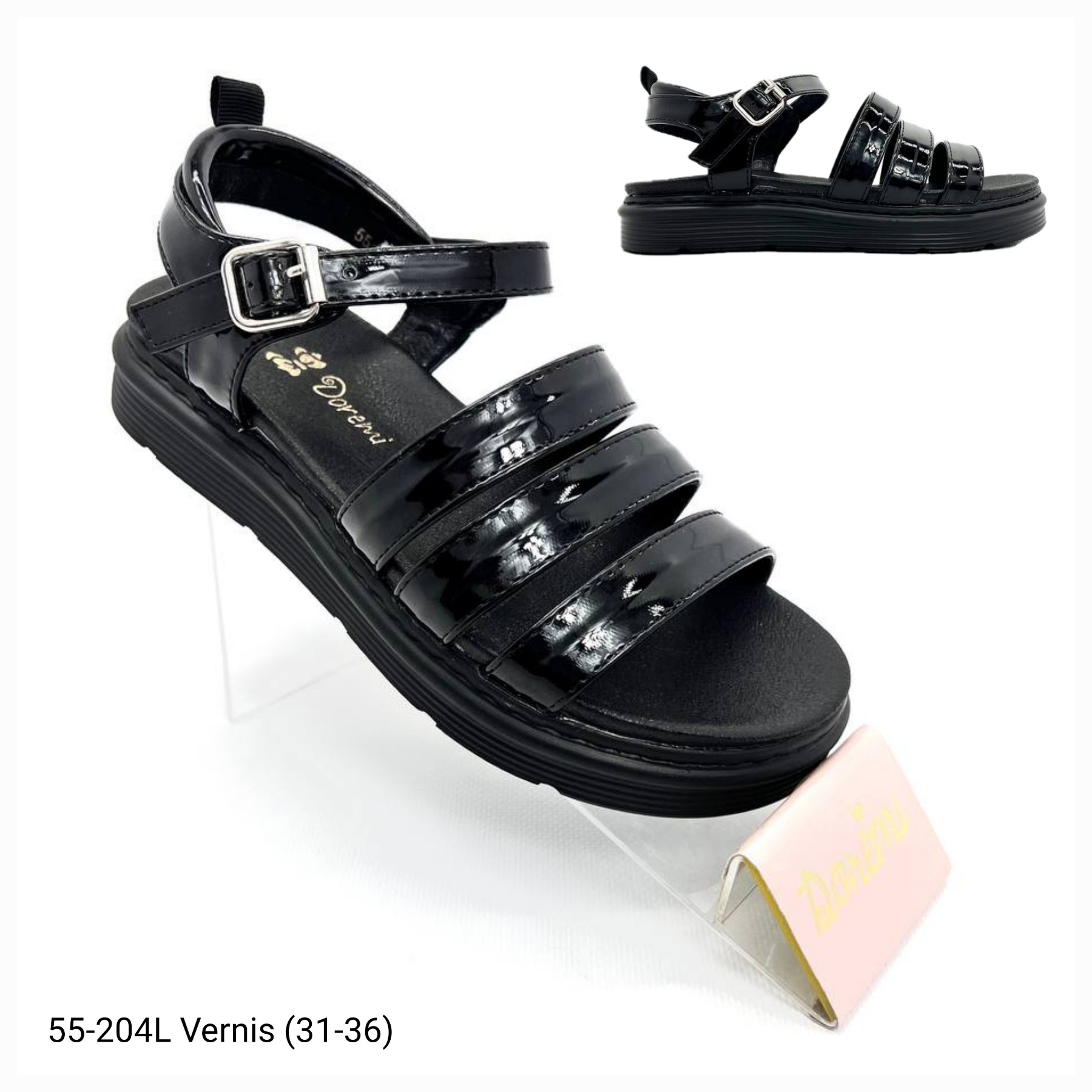 Босоножки DvaClibee (31-36) Apa-55-204L vernis (лето)