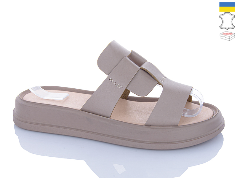 Шлепанцы Sali (36-40) 22160 капучино кап-п. (лето)