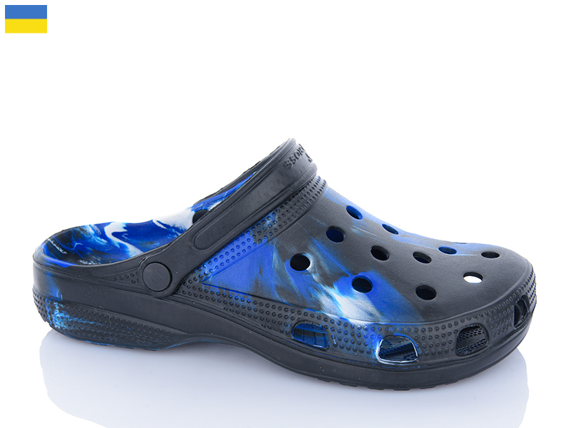 Кроксы Inblu (40-45) SV018 папуга-син-чорний (лето)