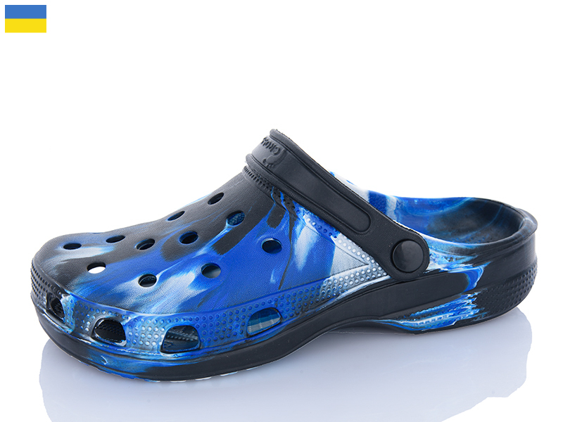 Кроксы Inblu (36-41) SV18 папуга-син-чорний (лето)