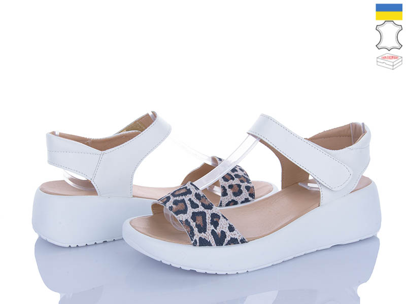 Босоножки Viscala (36-40) 23201LP-250 шк.біл-велюр-лео (лето)
