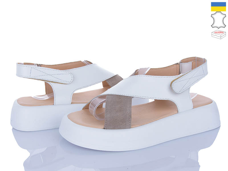 Босоножки Viscala (36-40) 23211 шк.біл-велюр (лето)