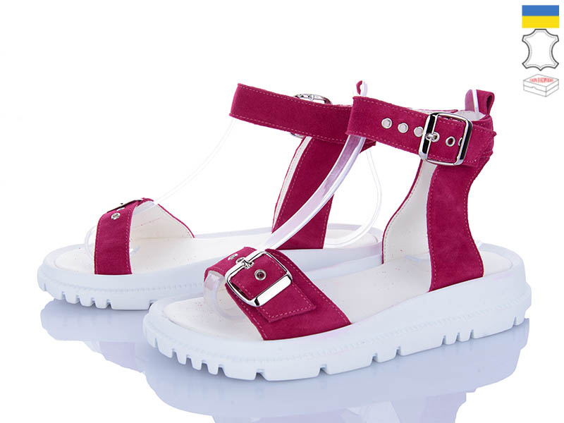 Босоножки Viscala (36-40) 23811БМ велюр-малина (лето)
