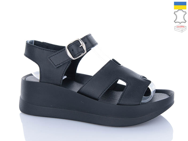 Босоножки Garti (36-40) 2394 чорний шкіра (лето)
