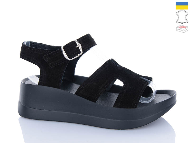Босоножки Garti (36-40) 2394 чорний замш (лето)