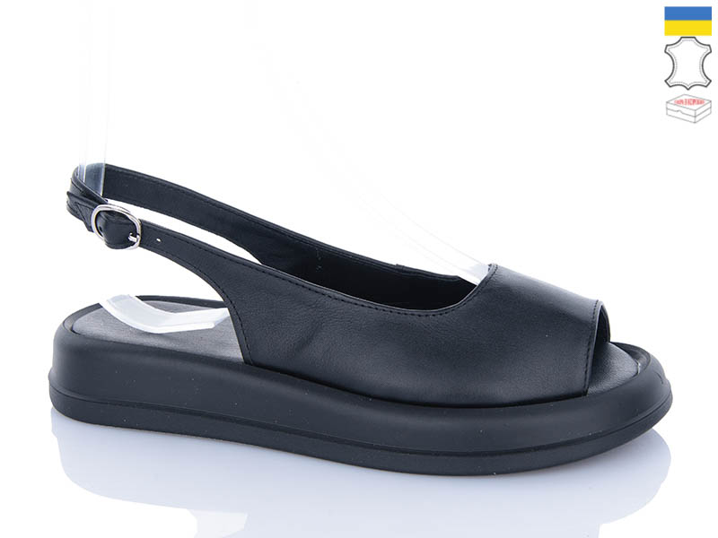 Босоножки Garti (36-40) 416 чорний шкіра (лето)